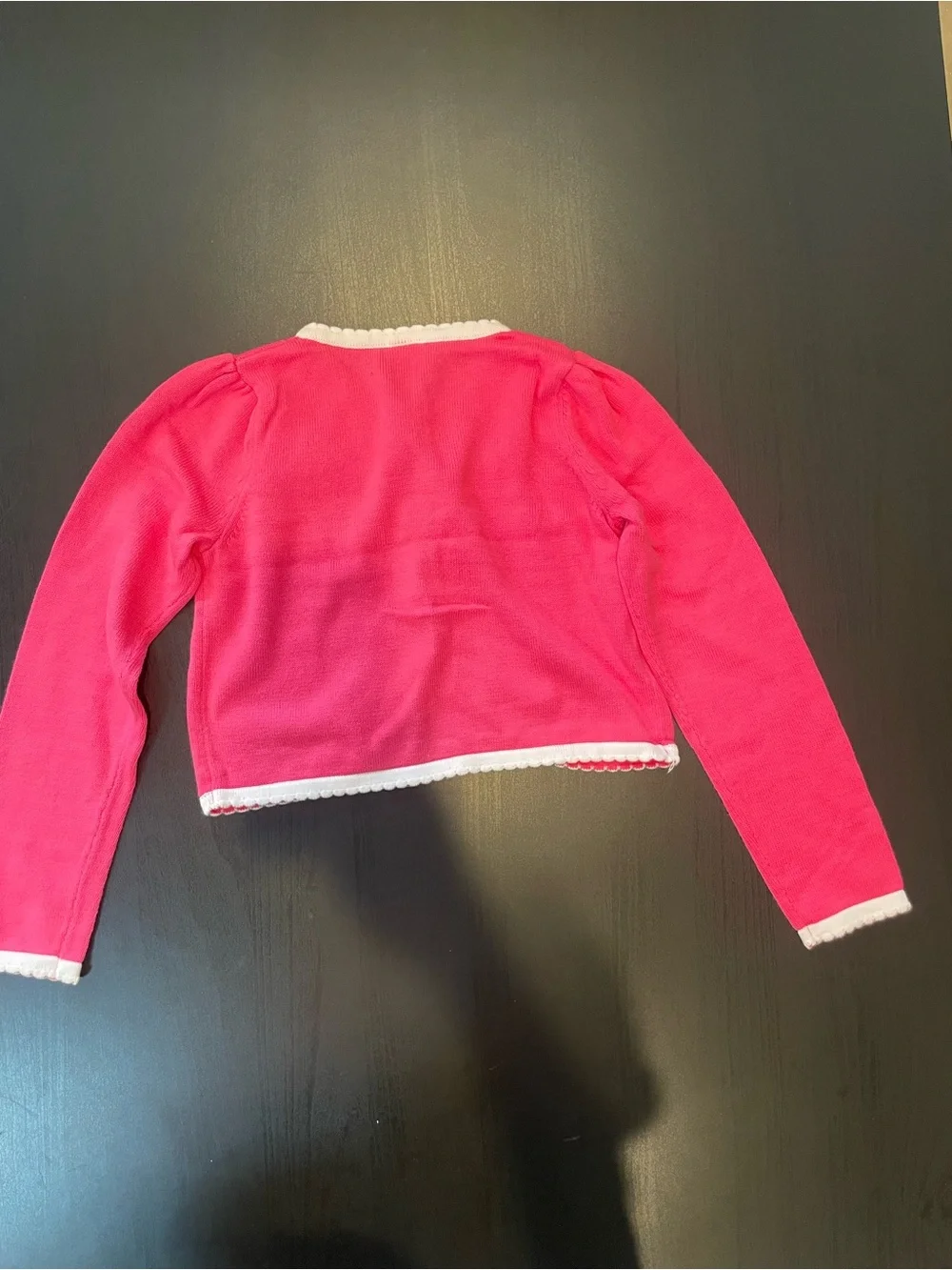 Gymboree Bright Pink Knit Cardigan with Flower Applique